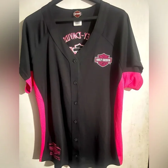 Harley-Davidson Black & Pink Shirt , Size XXL - Picture 1 of 3